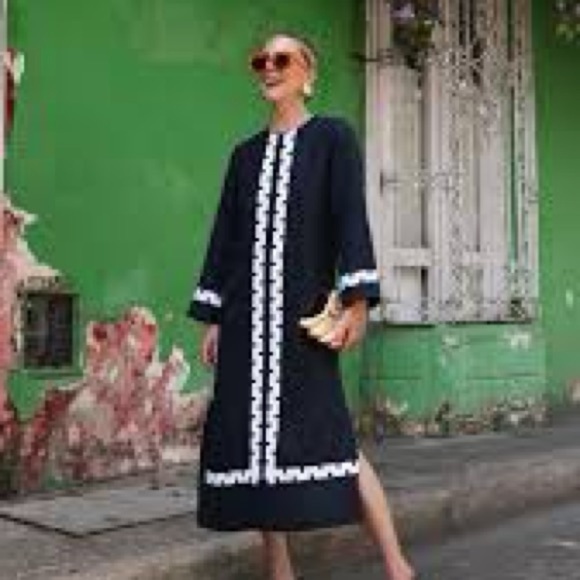 Tuckernuck,Atlantic-Pacific Navy Dress,”Let Compliments Begin”,Size M - Picture 8 of 11